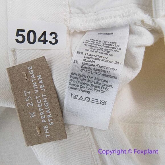 NEW‎ Madewell The Tall Perfect Vintage Jean in tile white, 25T - Picture 16 of 16